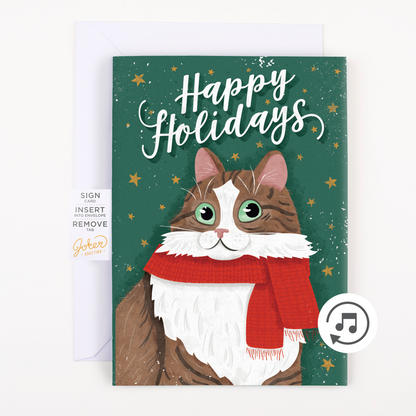 Endless Happy Holidays Card with Glitter Joker Greeting