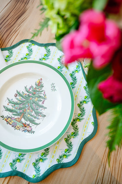 Round Scalloped Placemat | In a Pear Tree