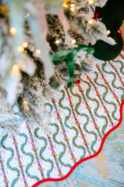Scalloped Tree Skirt | Carol of the Bells | PRE-ORDER