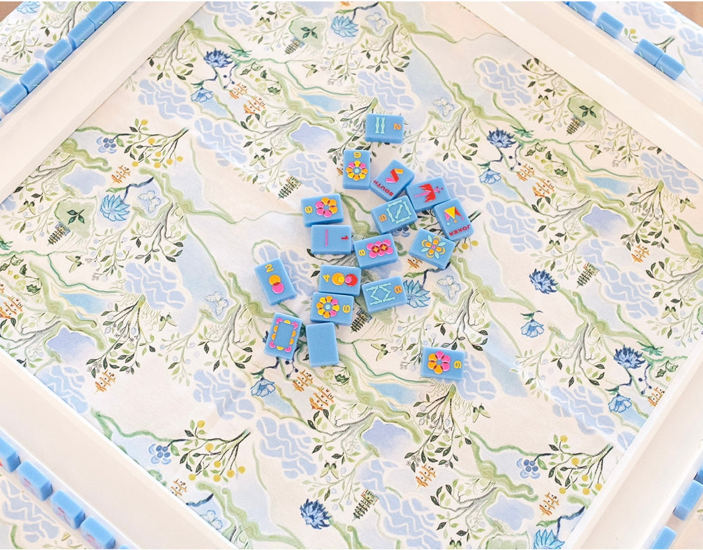 Scalloped Square Table Topper | Blue Pagoda