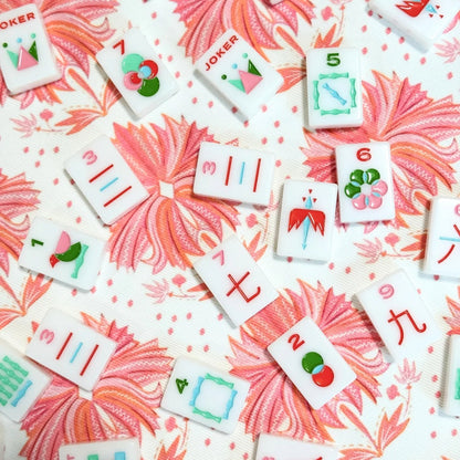 Scalloped Square Game Table Topper | Lotus Flower