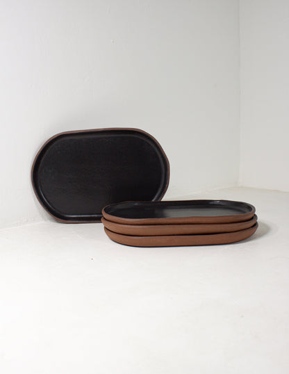 Small Oval Platter Black Oak Art