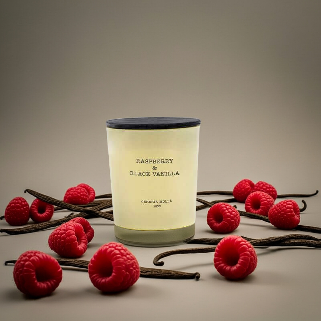 Cereria Molla - Raspberry Black Vanilla Ivory 3 wick XL Candle - 21 oz / 600 g - Coastous