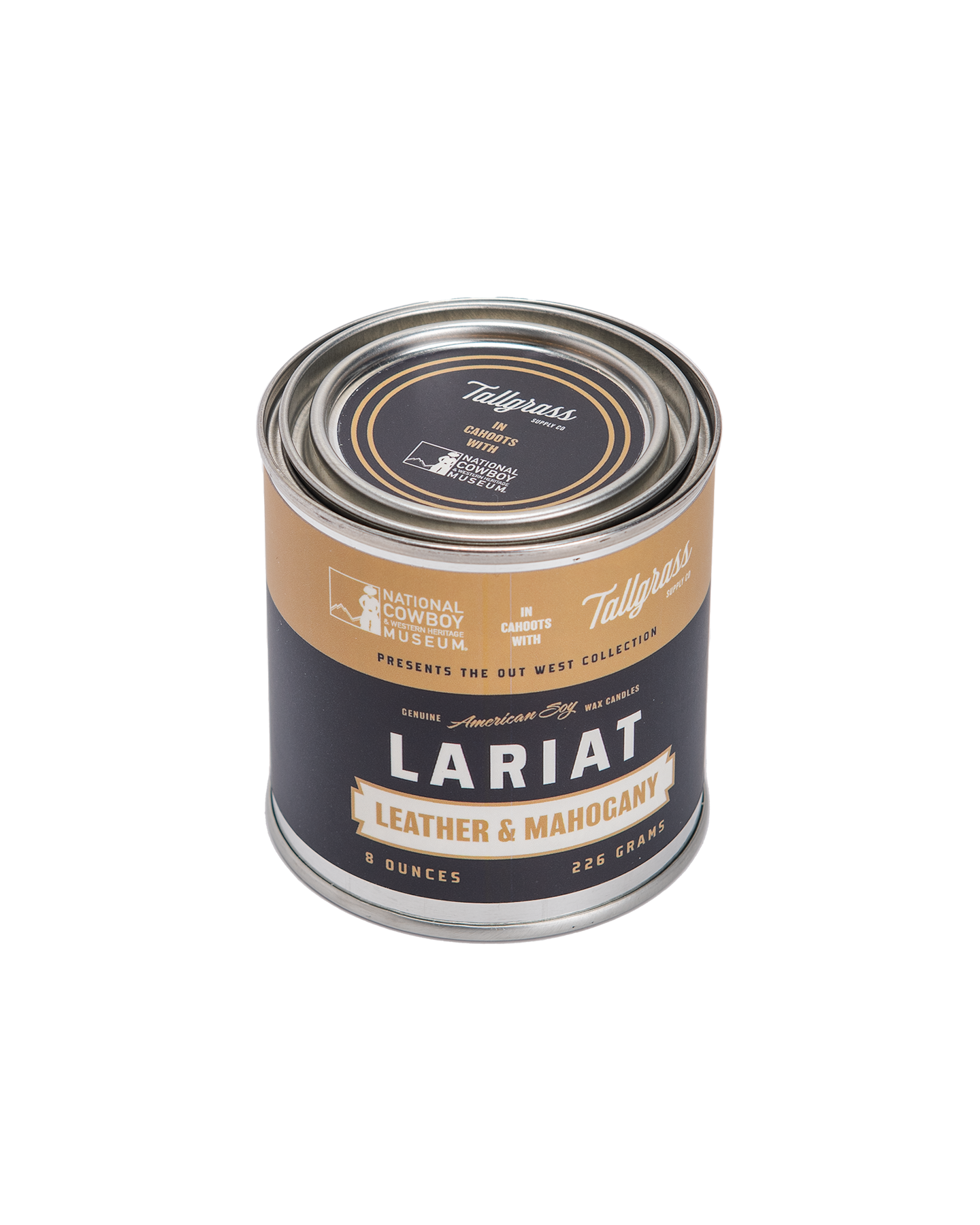 Lariat: Leather + Mahogany Soy Wax Candle Tallgrass Supply