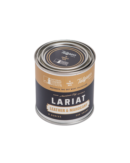Lariat: Leather + Mahogany Soy Wax Candle Tallgrass Supply