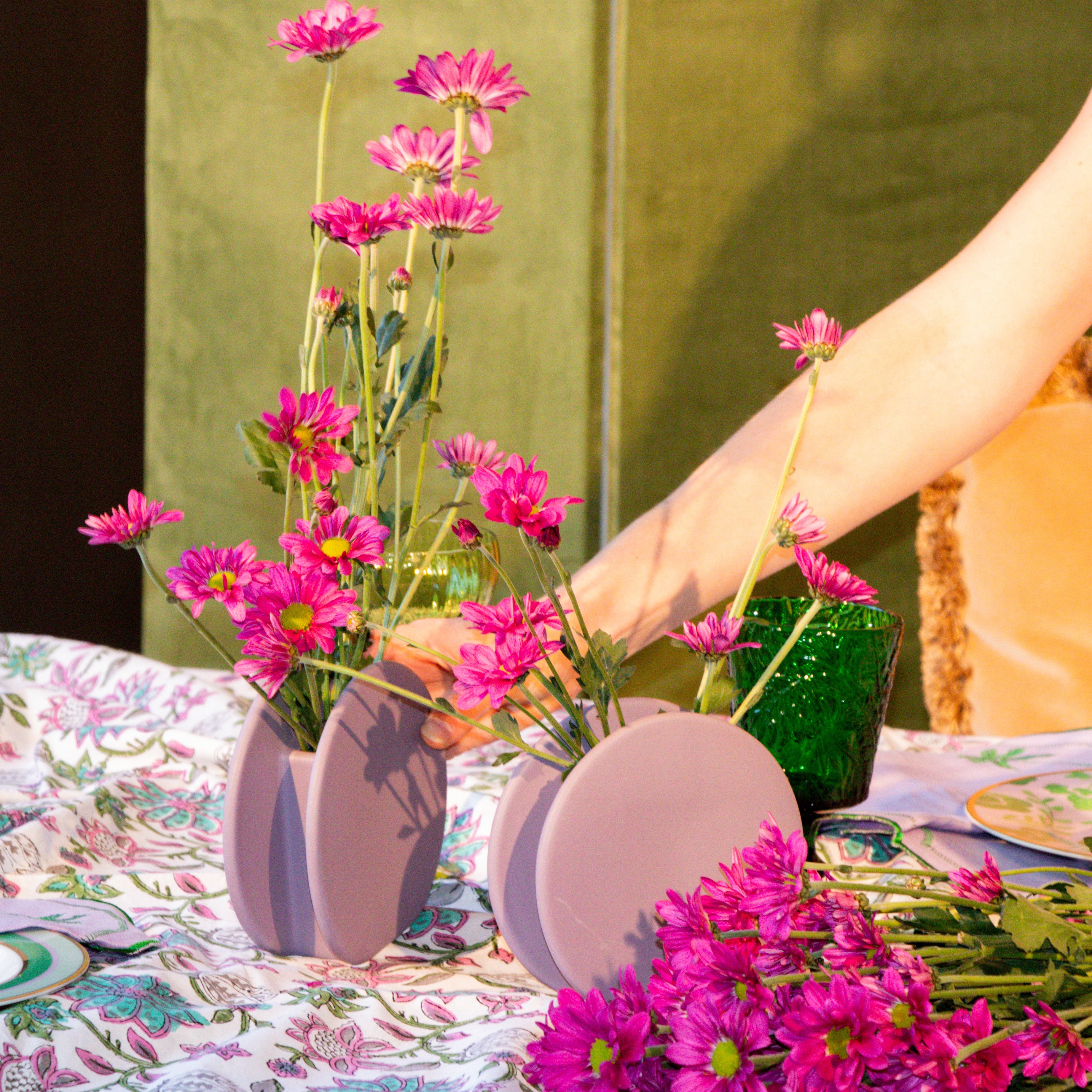 Lavender Macaroon Ceramic Vase - Pair Ro'Table