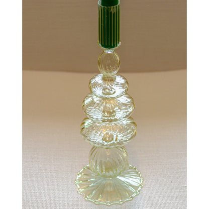 Buttercream Yellow Ribbed Candle Holder - Pair Ro'Table