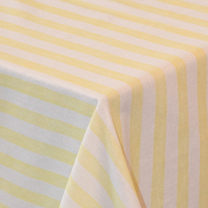Buttercream Yellow Stripe Tablecloth Ro'Table