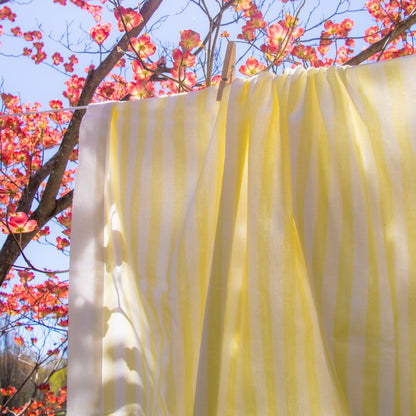 Buttercream Yellow Stripe Tablecloth Ro'Table