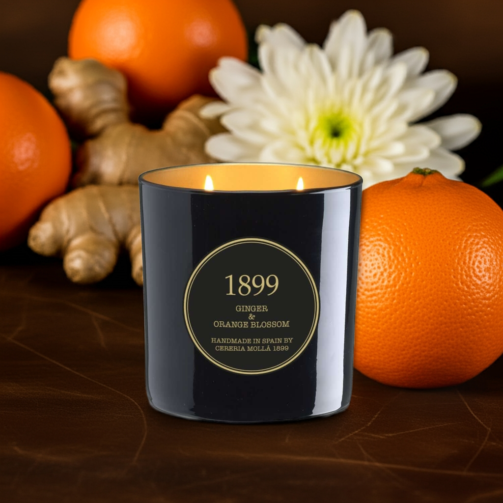 Cereria Molla - Ginger & Orange Blossom Black & Gold Premium Candle -   -  Coastous