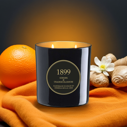 Cereria Molla - Ginger & Orange Blossom Black & Gold Premium Candle -   -  Coastous
