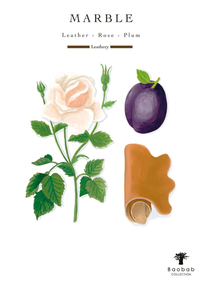 Baobab Collection - Stones Marble MAX16 Scented Candle, Leather Tuberose Berries   