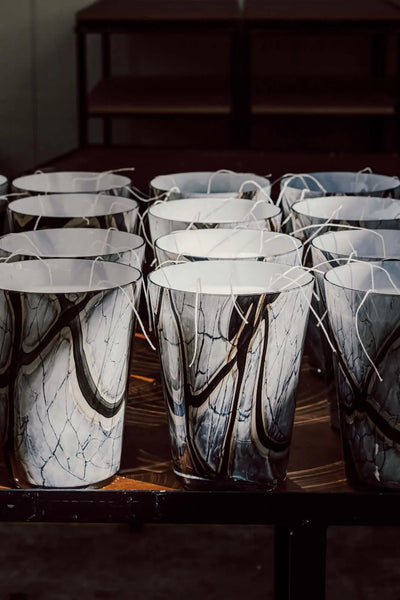 Baobab Collection - Stones Marble MAX16 Scented Candle, Leather Tuberose Berries   