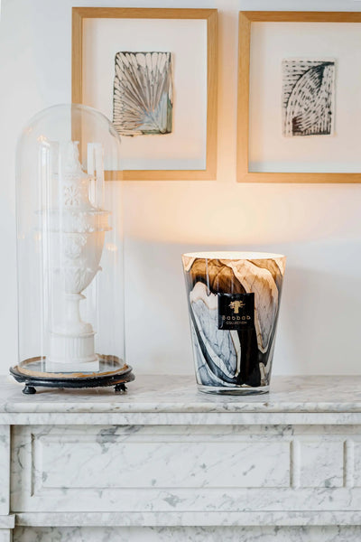 Baobab Collection - Stones Marble MAX16 Scented Candle, Leather Tuberose Berries   