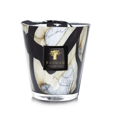 Baobab Collection - Stones Marble MAX16 Scented Candle, Leather Tuberose Berries   