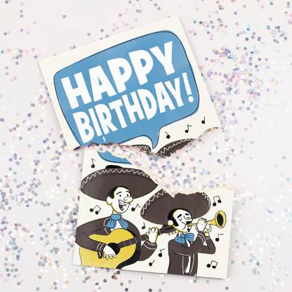 Endless Mariachi Birthday Card with Glitter Joker Greeting
