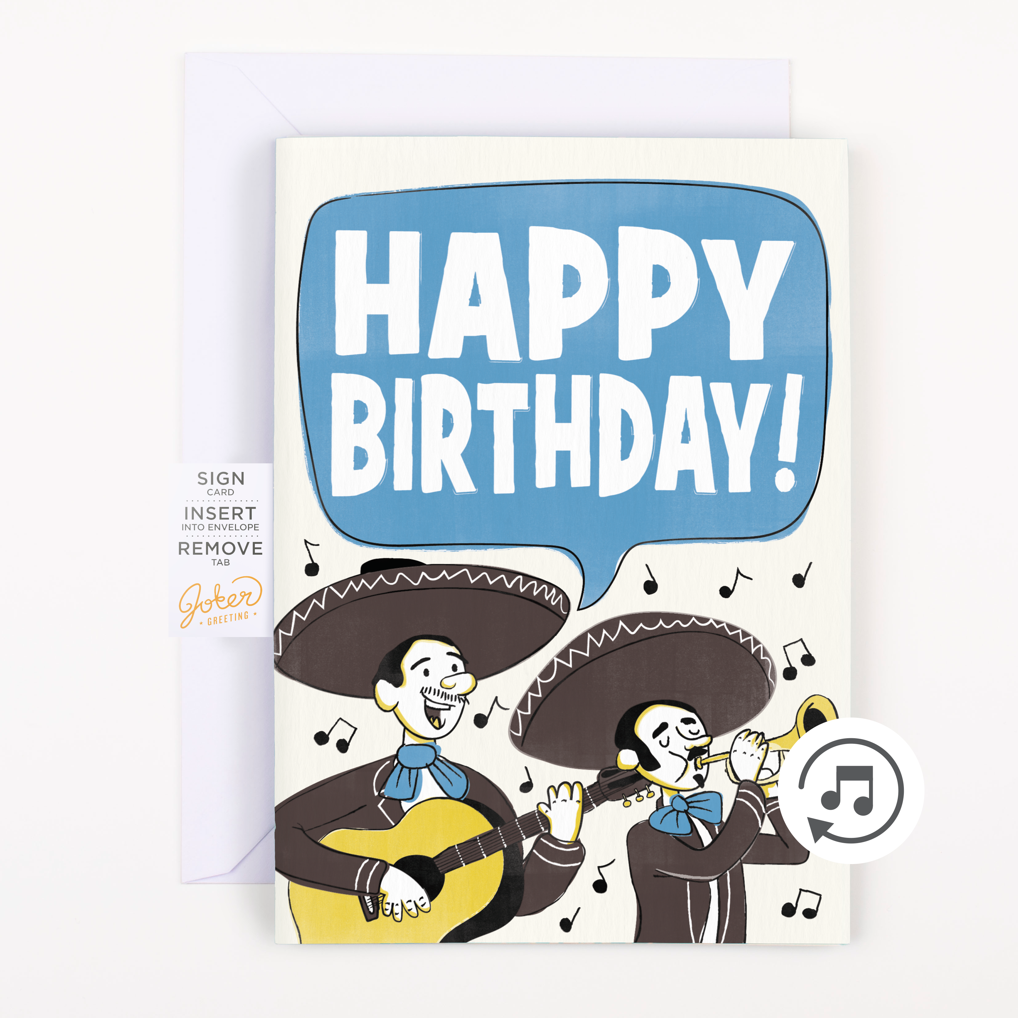 Endless Mariachi Birthday Card with Glitter Joker Greeting
