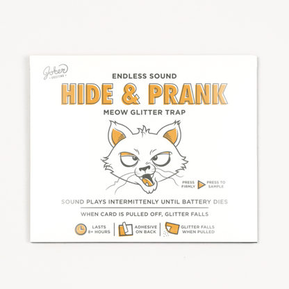 Hide & Prank Meowy Glitter Trap Joker Greeting