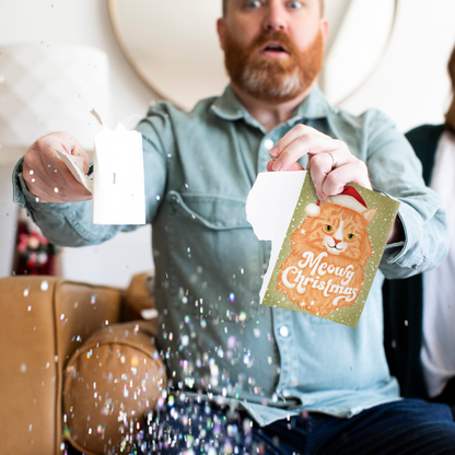 Endless Meowy Christmas Card with Glitter Joker Greeting
