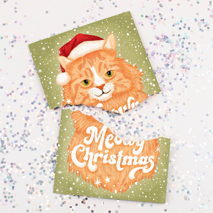 Endless Meowy Christmas Card with Glitter Joker Greeting