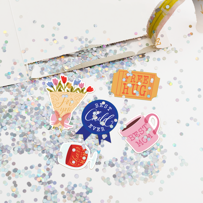 Endless Best Mother's Day Card with Glitter and Sticker Surprise Joker Greeting