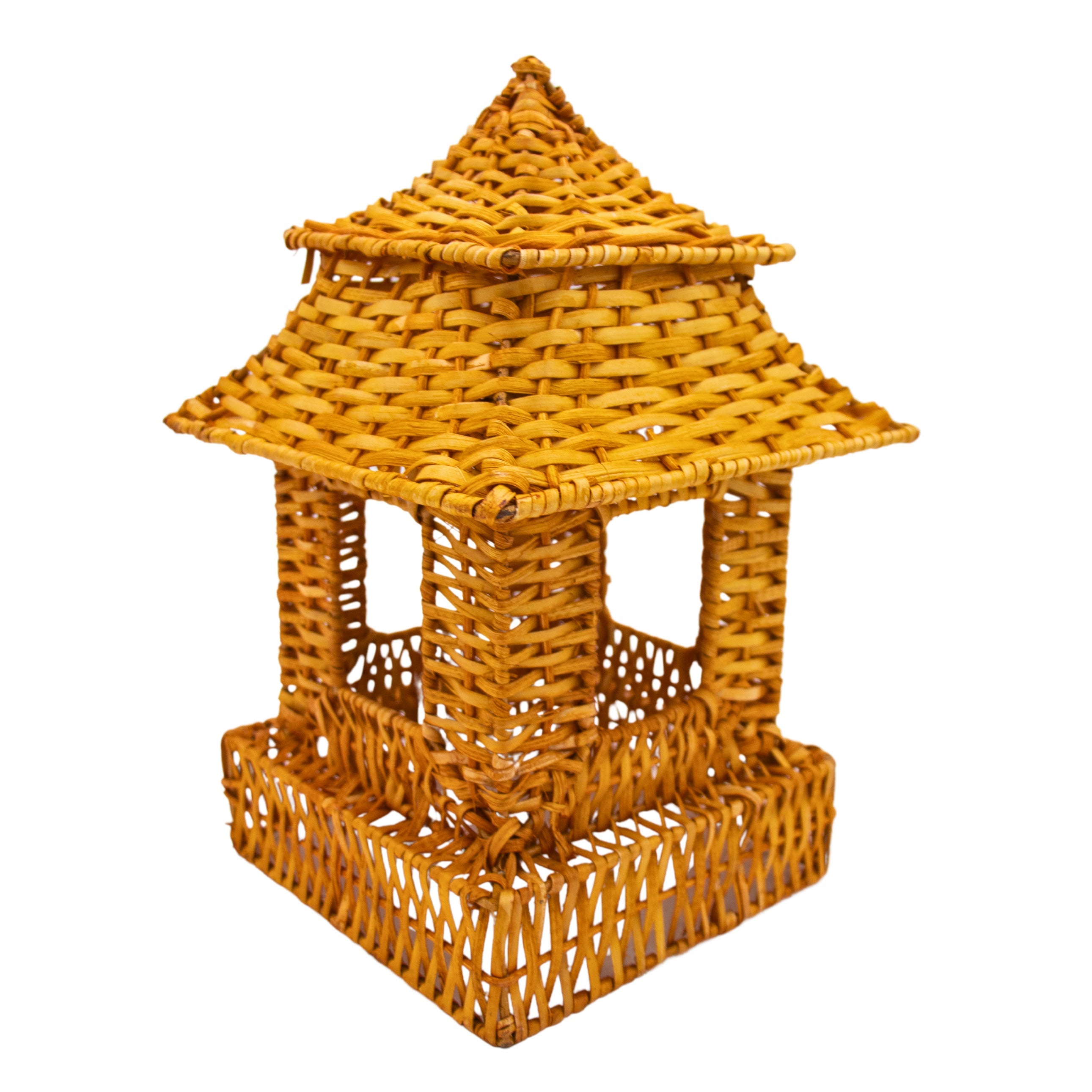 Natural Rattan Pagoda Set - 1 Large & 1 Small Ro'Table