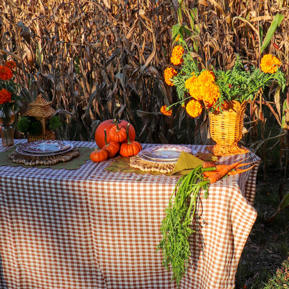 Pecan Plaid Tablecloth Ro'Table