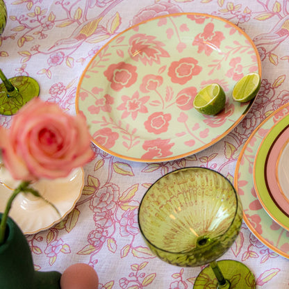 Pistachio & Lychee Leaf Dinner Plate - Set of 4 (+1 Bonus Plate) Ro'Table