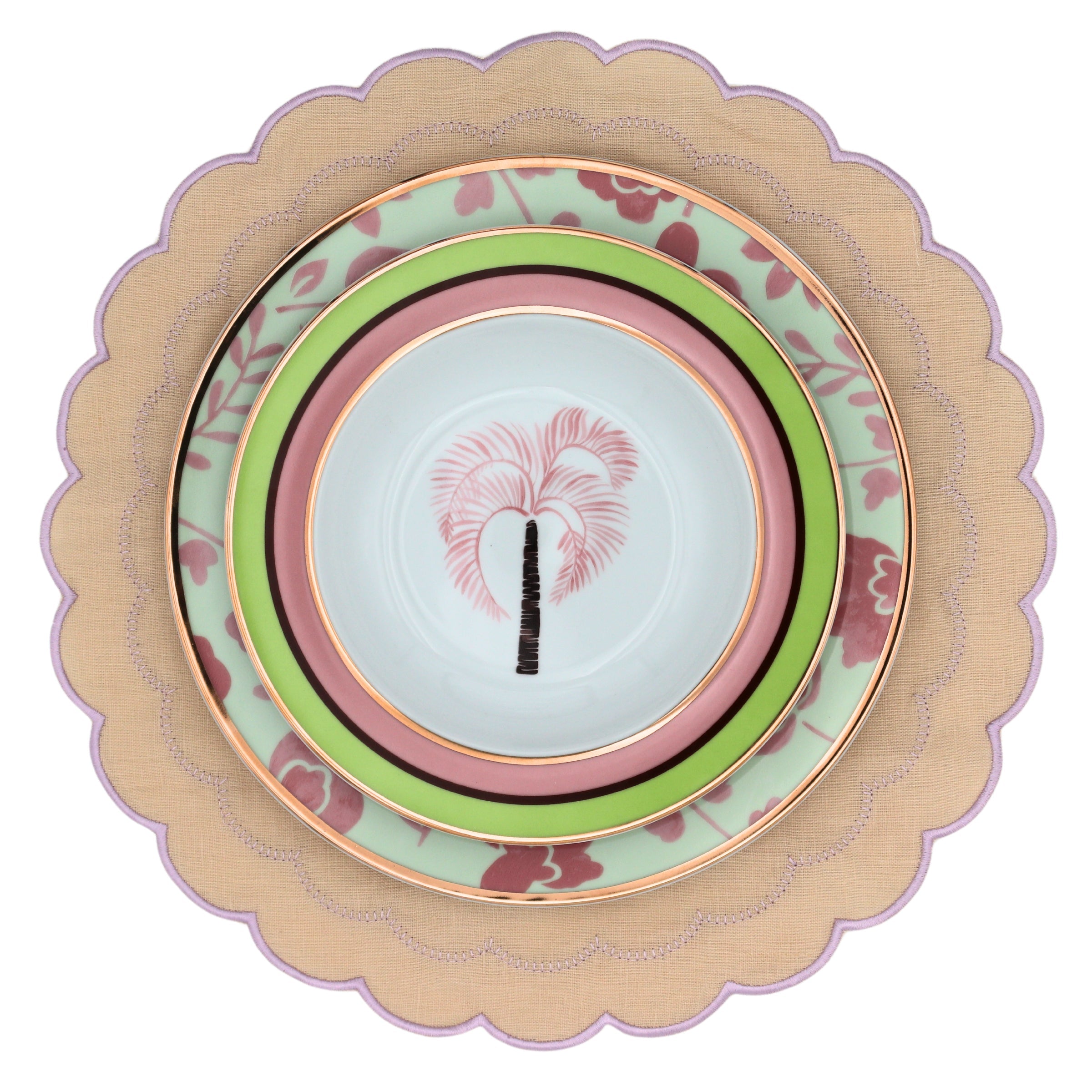 Pistachio & Lychee Leaf Dinner Plate - Set of 4 (+1 Bonus Plate) Ro'Table