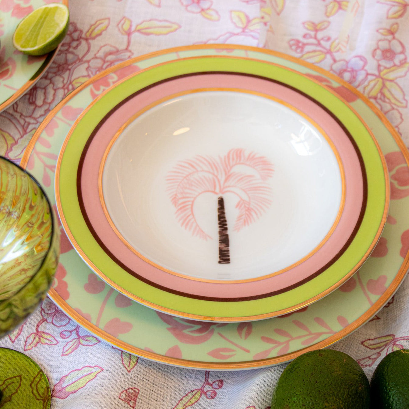 Pistachio & Lychee Palm Soup Bowl - Set of 4 (+1 Bonus Bowl) Ro'Table