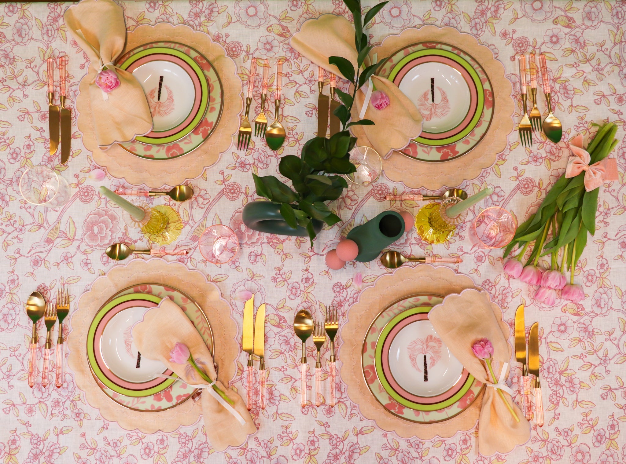 Pistachio & Lychee Palm Soup Bowl - Set of 4 (+1 Bonus Bowl) Ro'Table