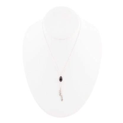 Double Or Nothing Quill Onyx and Sterling Silver Necklace Barse Jewelry