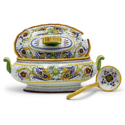 RAFFAELLESCO DELUXE: Oval Soup Tureen with ceramic Ladle