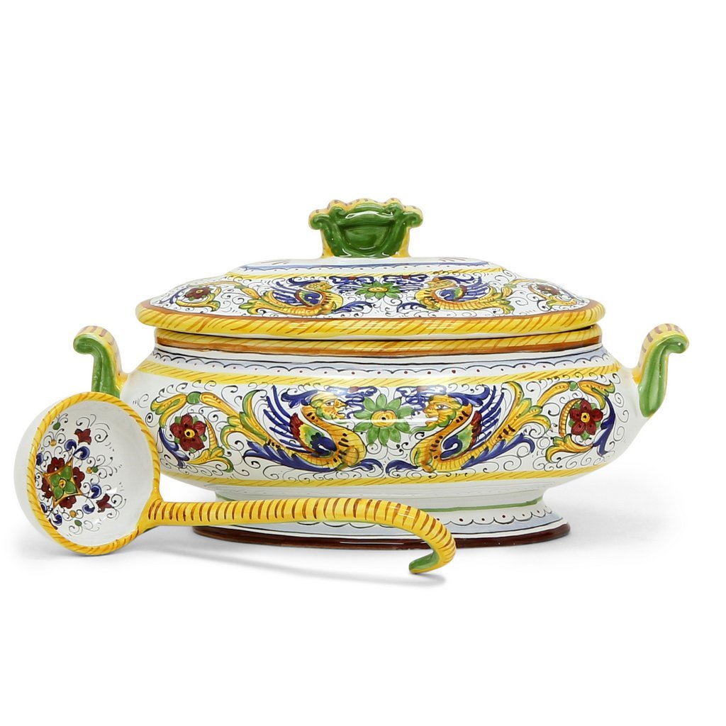 RAFFAELLESCO DELUXE: Oval Soup Tureen with ceramic Ladle