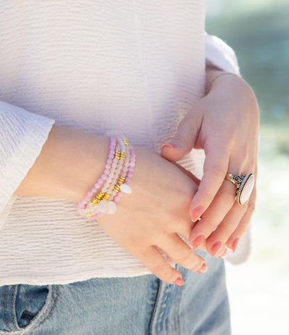 Rosie Pink Opal and Golden Bronze Ring Barse Jewelry