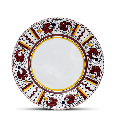 ORVIETO RED ROOSTER: 3 Pieces Dinnerware Place Setting - White Center