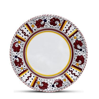 ORVIETO RED ROOSTER: 5 Pieces Dinnerware Place Setting - White Center