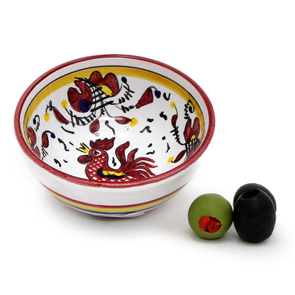 ORVIETO RED ROOSTER: Small Condiment Bowl (1 Cup)
