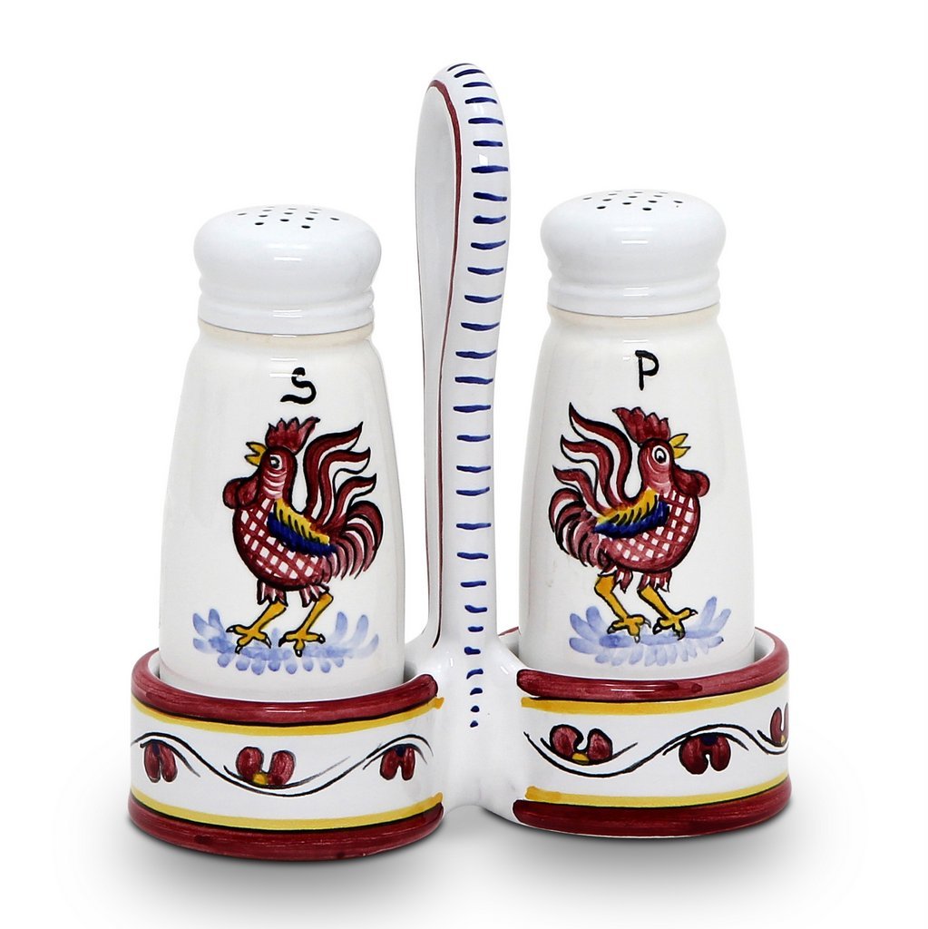 ORVIETO RED ROOSTER: Salt and Pepper Cruet