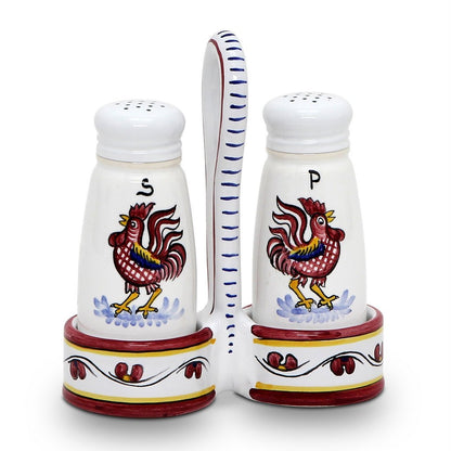 ORVIETO RED ROOSTER: Salt and Pepper Cruet