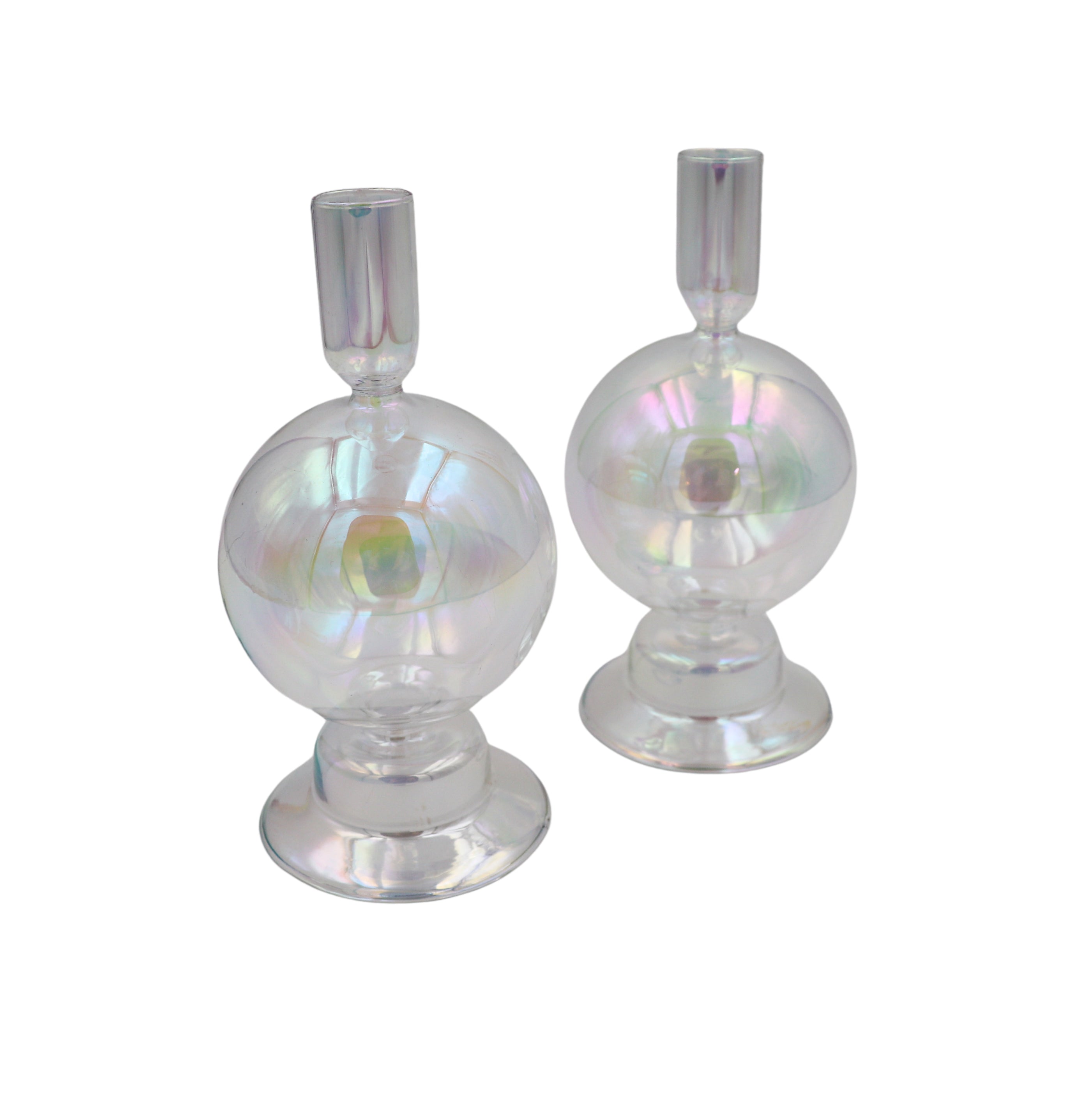 Rainbow Prism Bauble Candle Holder - Pair Ro'Table
