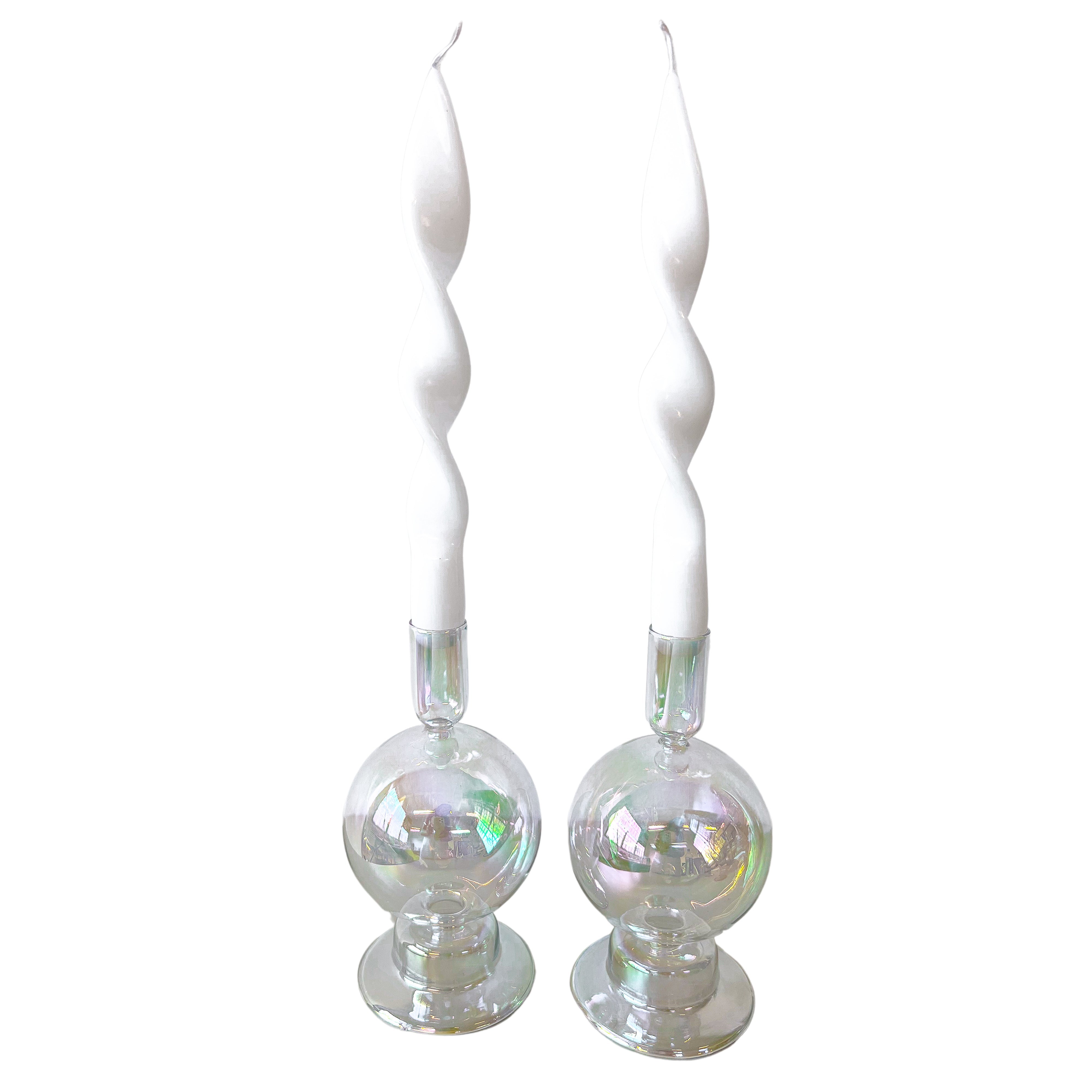 Rainbow Prism Bauble Candle Holder - Pair Ro'Table