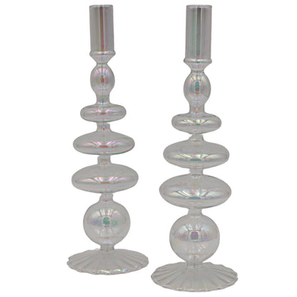 Rainbow Prism Candle Holder - Pair Ro'Table