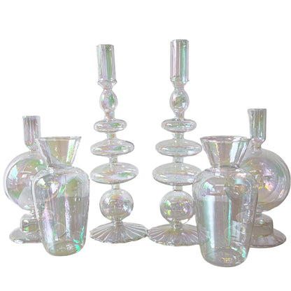 Rainbow Prism Candle Holder - Pair Ro'Table
