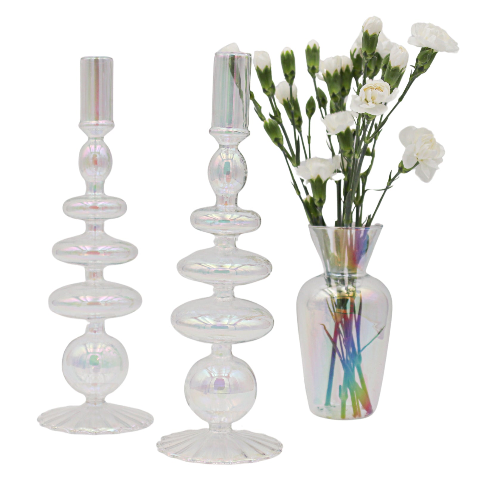 Rainbow Prism Vase - Pair Ro'Table