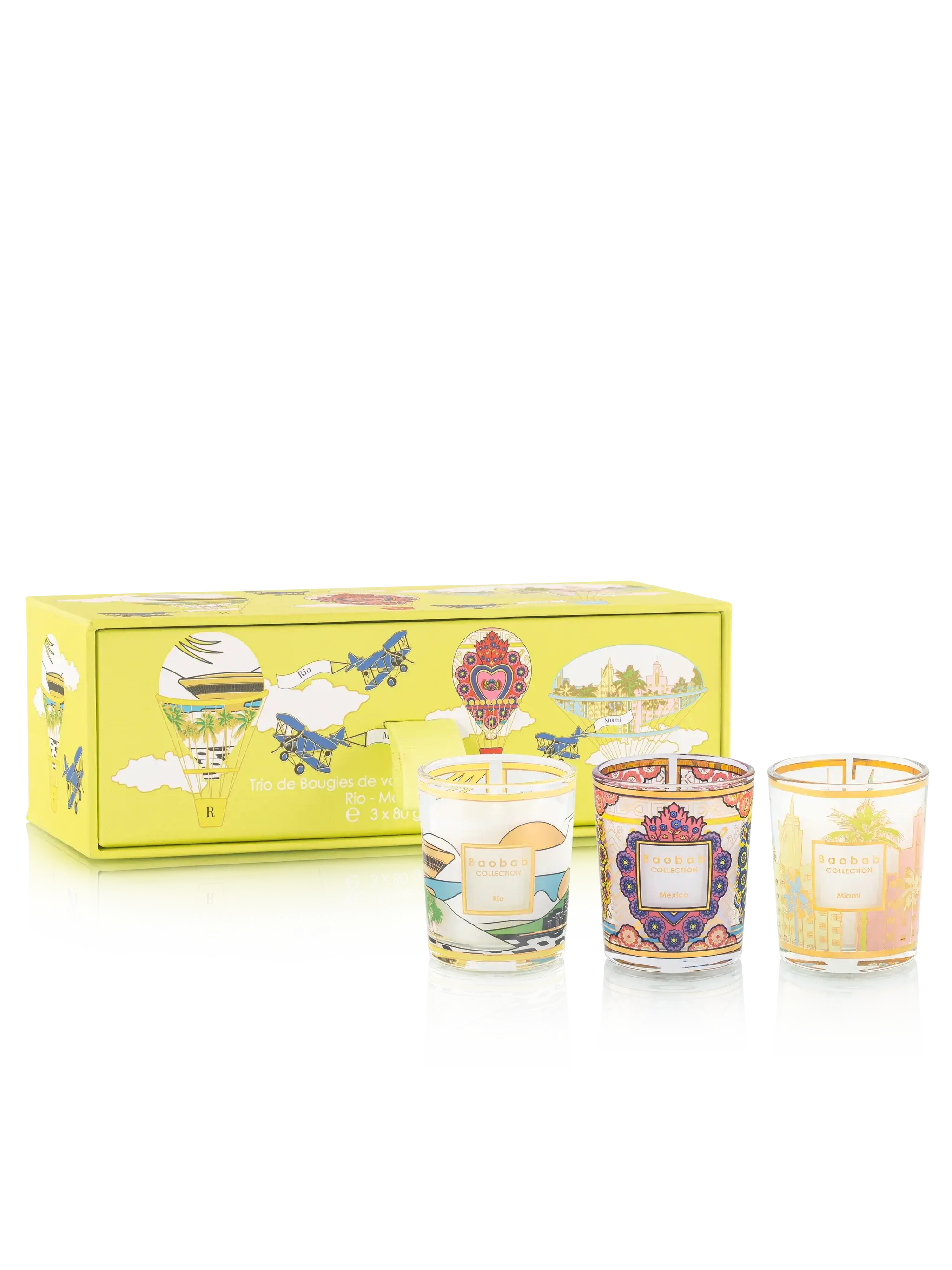 Baobab Collection - TRIO TRAVEL CANDLES RIO-MEXICO-MIAMI - Coastous