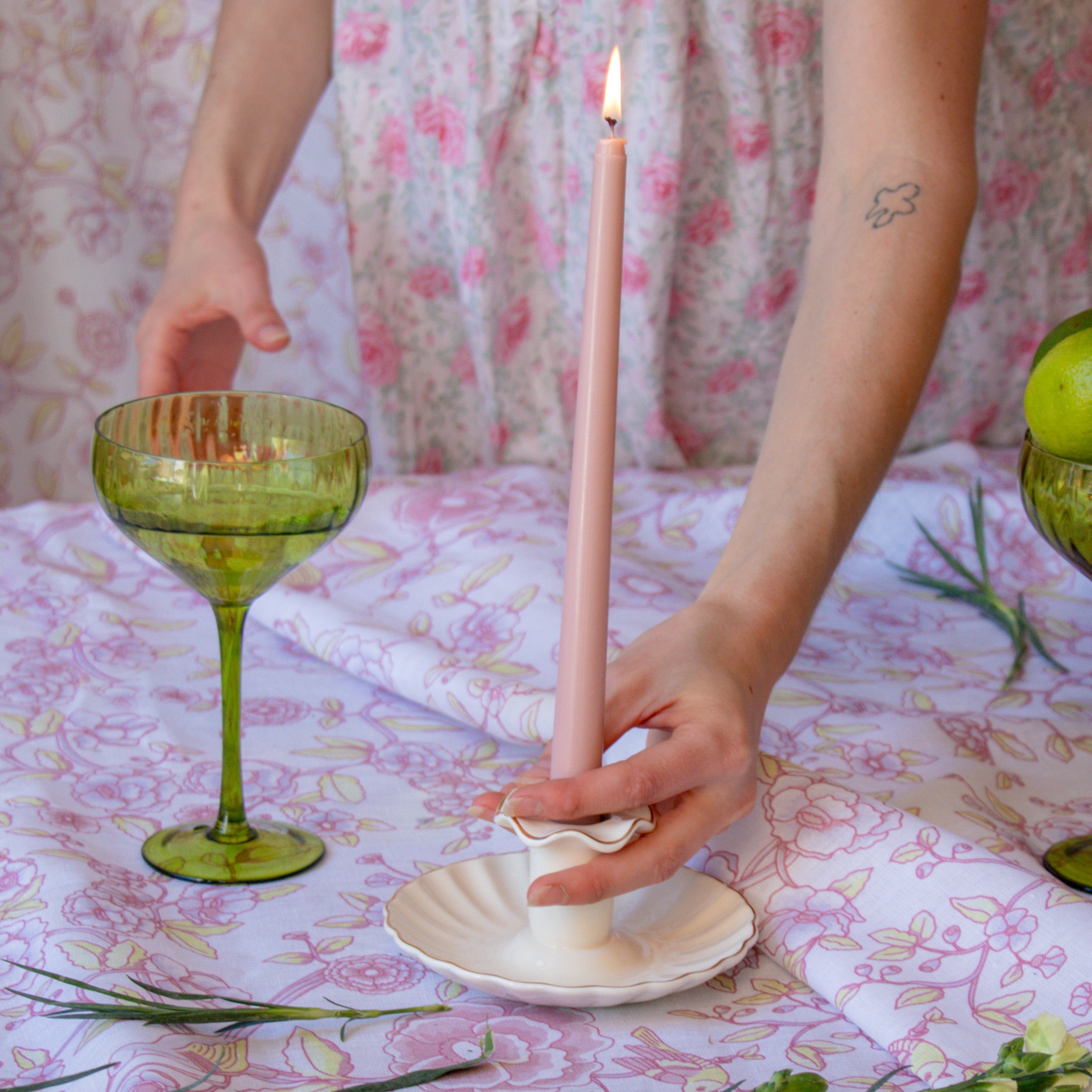 Extra Tall Rose Glow Taper Candle, 1 Case of 24 Packs (4 Candles per Pack) Ro'Table