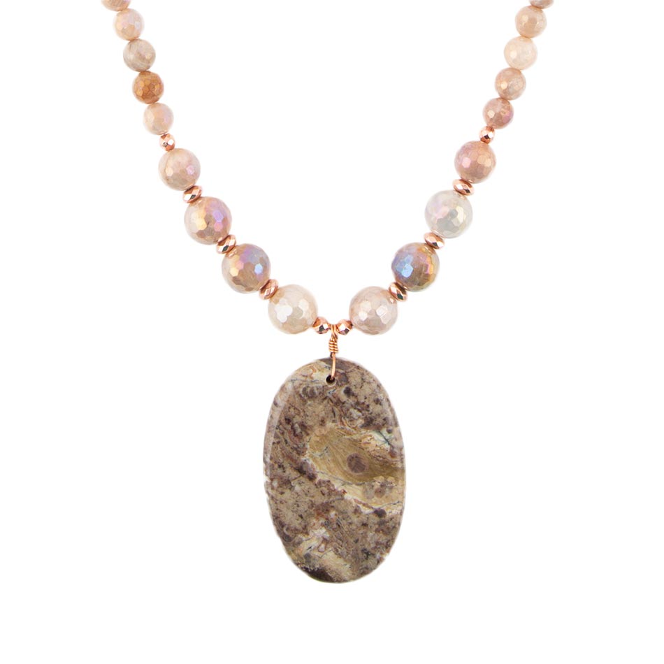 Jasper Slab in Pink Necklace Barse Jewelry