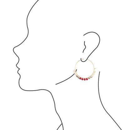 Sepia Red Hoop Earrings Barse Jewelry