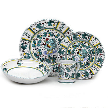 ORVIETO GREEN ROOSTER: 4 Pieces Place Setting